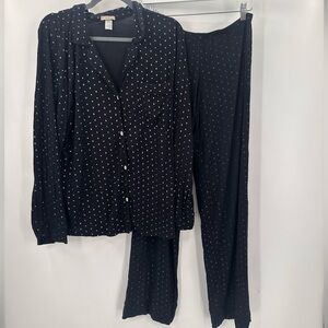 Eberjey Black Moon Pajamas Medium FLAWS
